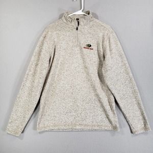 Mossy Oak Sweater Mens M Gray Long Sleeve 1/4 Zip Pullover Polyester